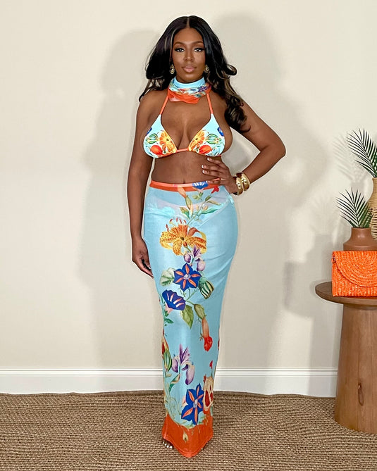 Seaside Loungin' Bikini Skirt Set
