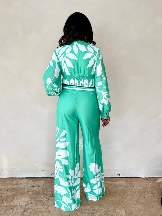 I'm Out Of Office Pant Set - Mint Green