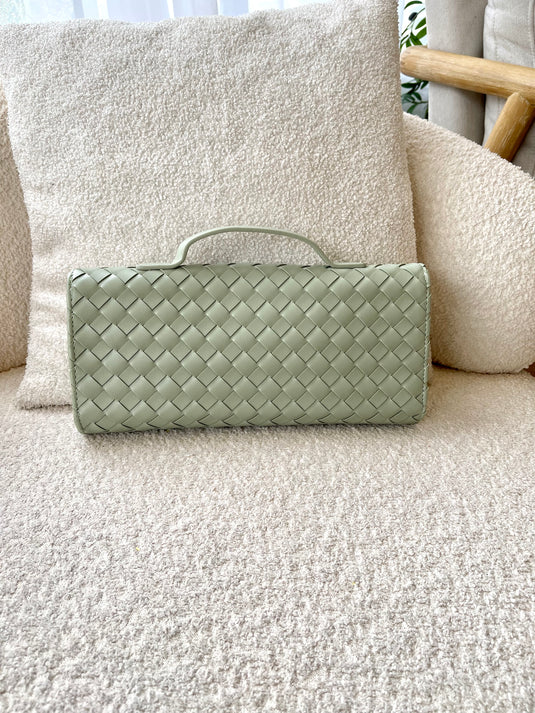 Niama Woven Clutch - Sage