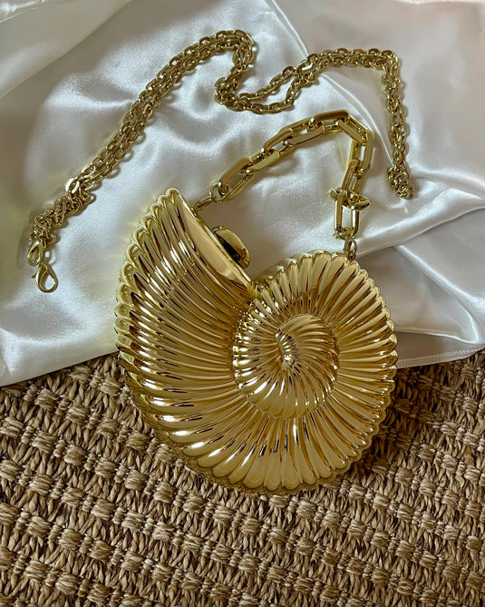 Janae Seashell Clutch - Gold