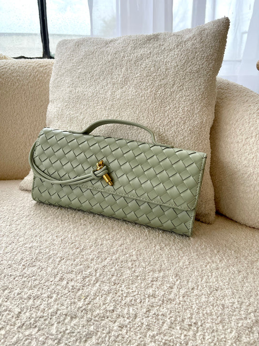 Niama Woven Clutch - Sage