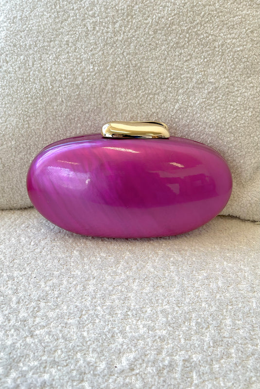 Carlie Acrylic Clutch - Rose Pink