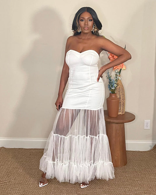 Midsummer Glow Twill Maxi Dress