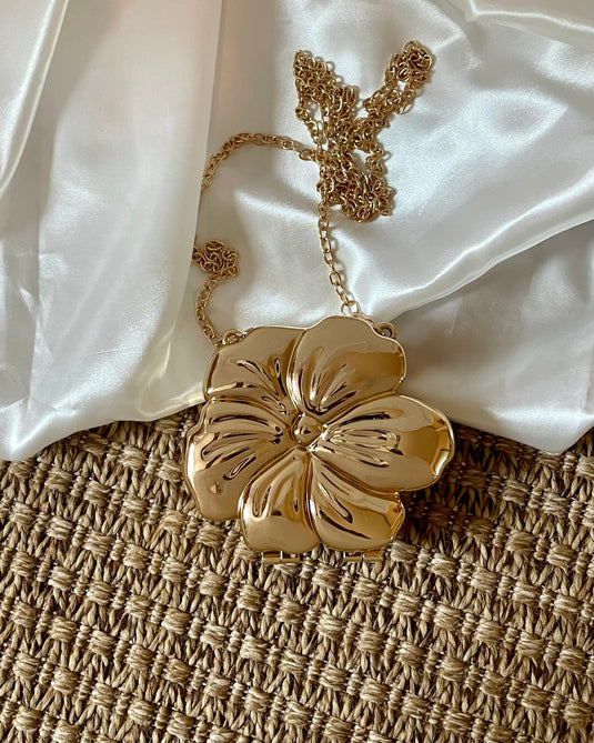 Mini Flower Clutch - Gold