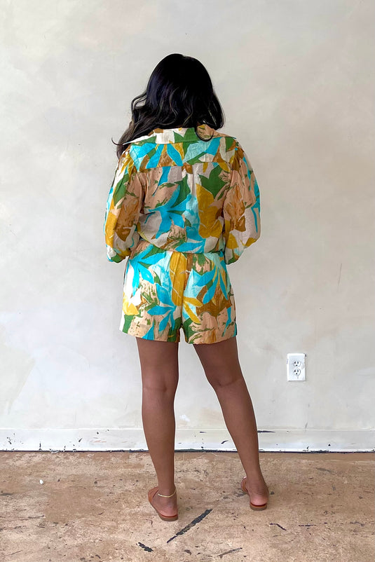 Carib Gal Tropical Print Short Set