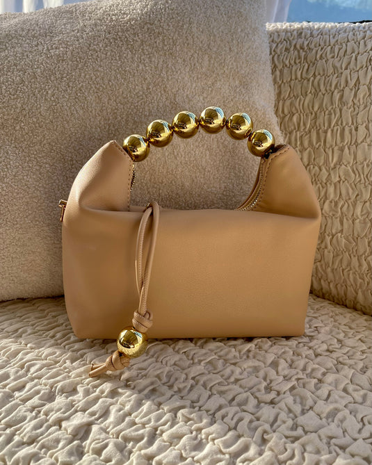 Paula Ball Handle Bag - Nude/Beige