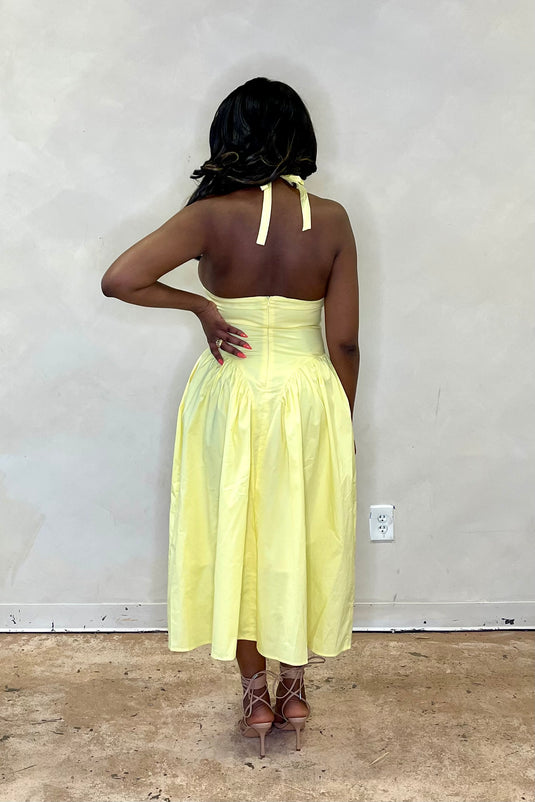 Give Me Romance Tulle Maxi Dress - Yellow