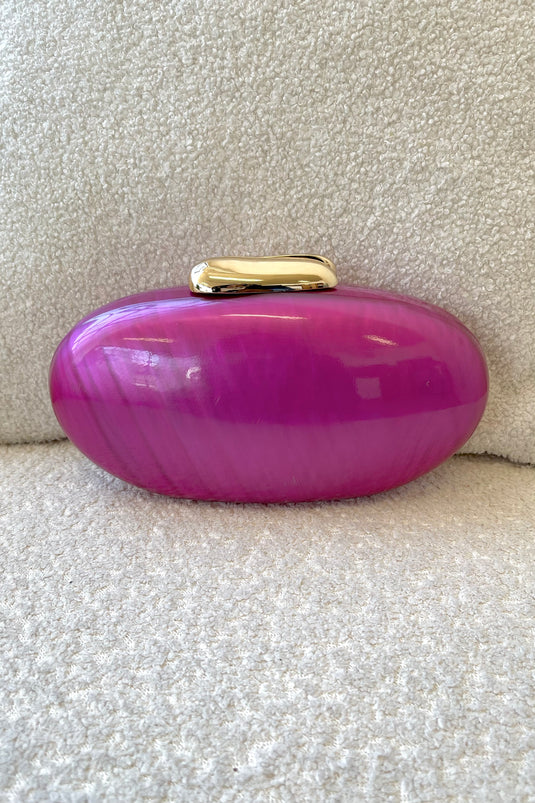 Carlie Acrylic Clutch - Rose Pink