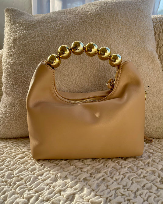 Paula Ball Handle Bag - Nude/Beige