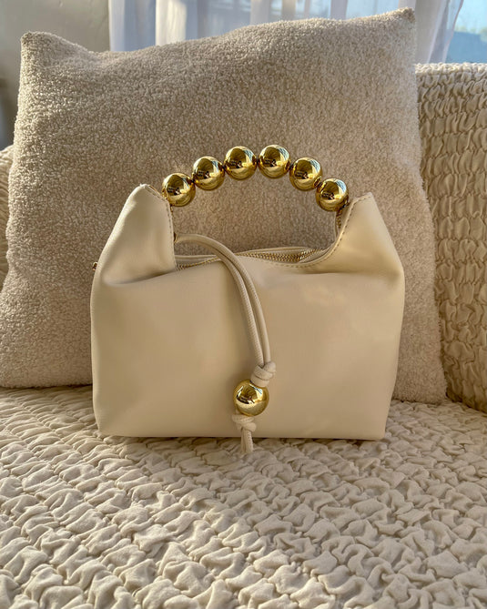Paula Ball Handle Bag - Ivory
