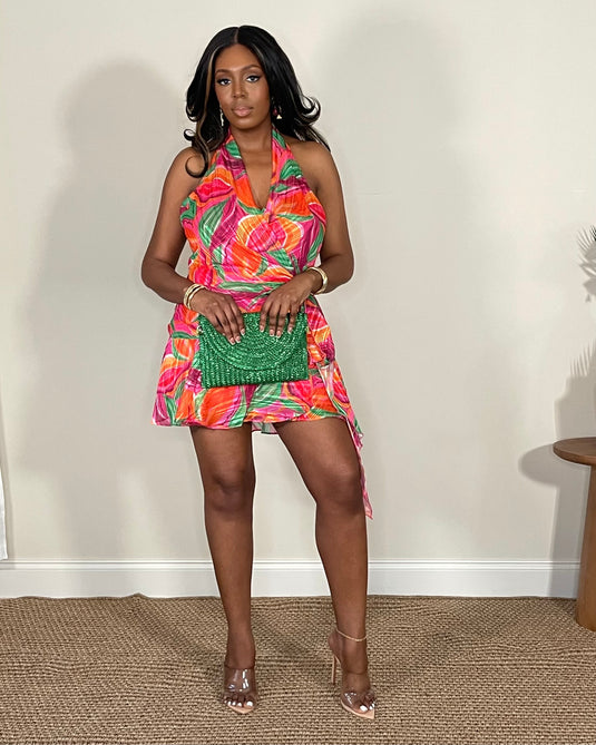 Summer Hues Leaf Print Dress