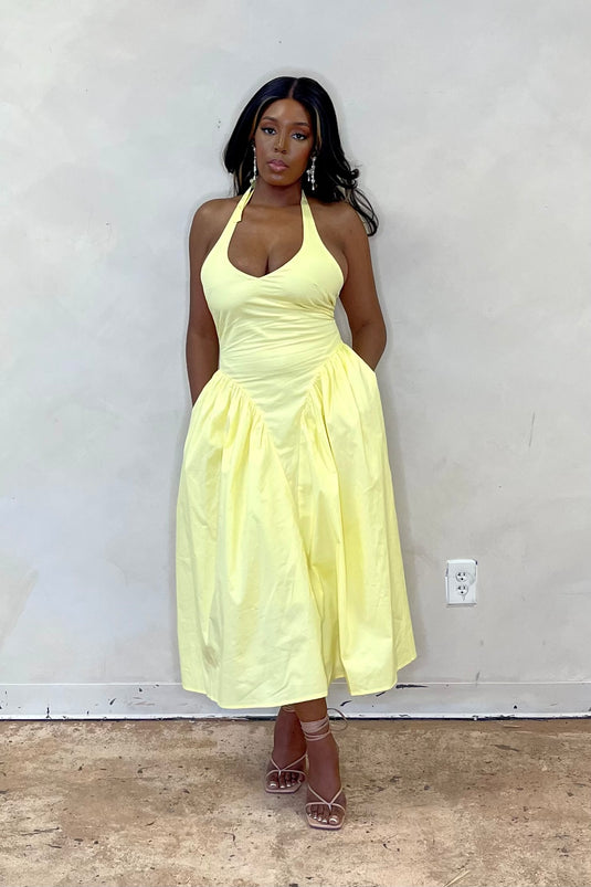 Give Me Romance Tulle Maxi Dress - Yellow