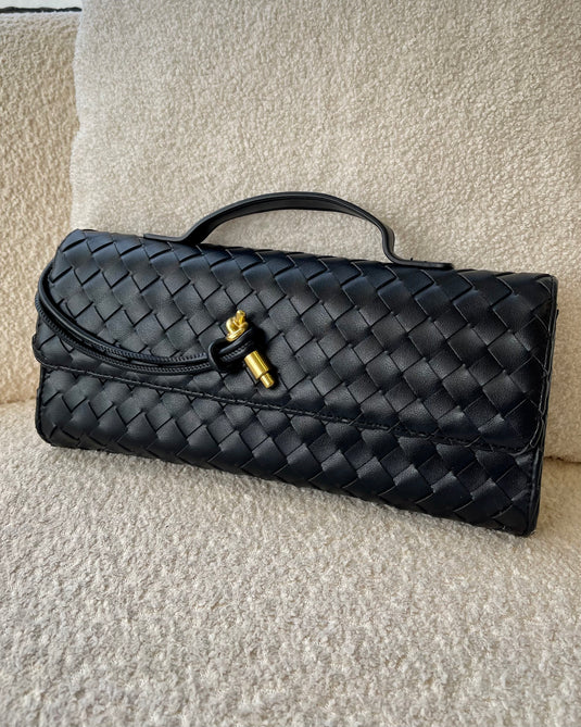 Niama Woven Clutch - Black