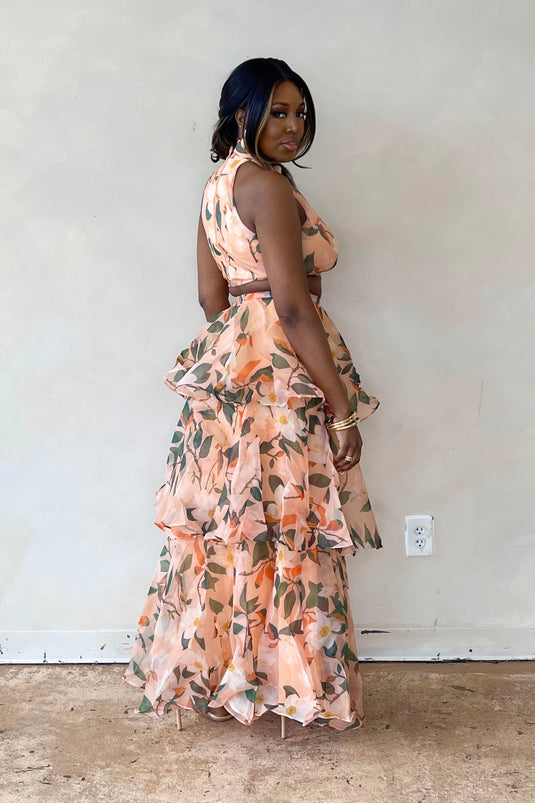 Peachy Keen Tiered Skirt Set
