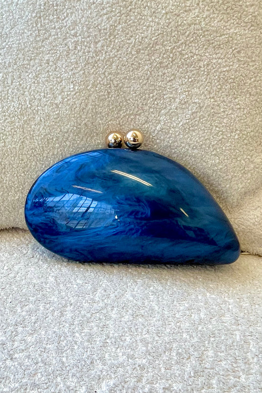 Heather Marbled Clutch - Blue