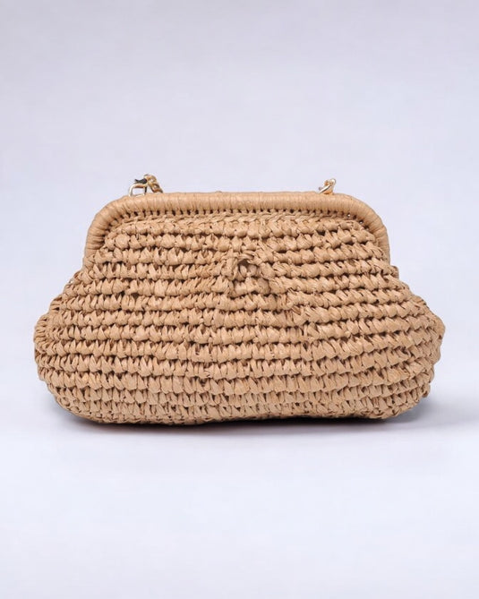 Adelaide Woven Clutch - Natural