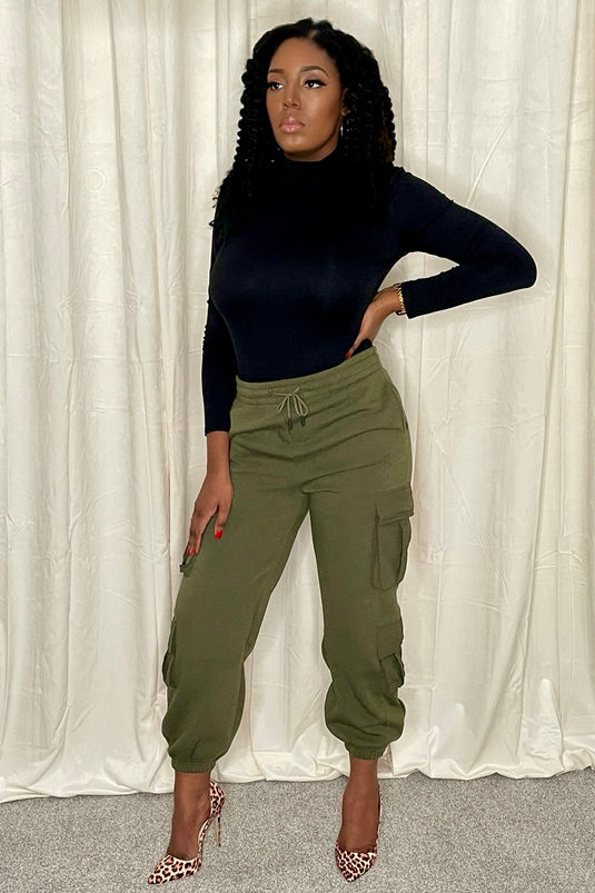 Always Poppin' Cargo Joggers - Olive Green