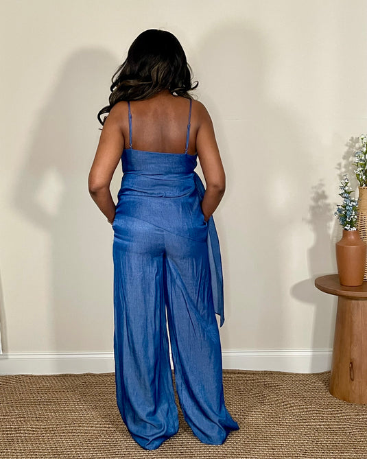 Denim Down Pant Set