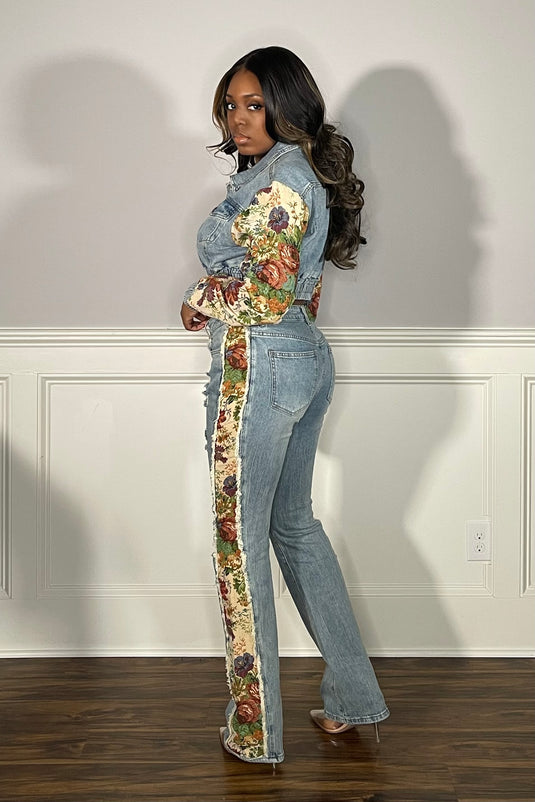 Fly Girls Only Tapestry Denim Set