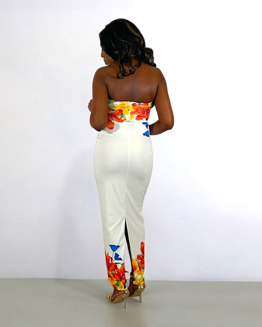 Exotic Escape Floral Maxi Print Dress - White