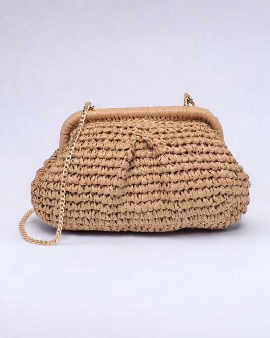 Adelaide Woven Clutch - Natural